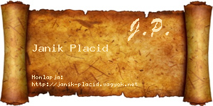 Janik Placid névjegykártya